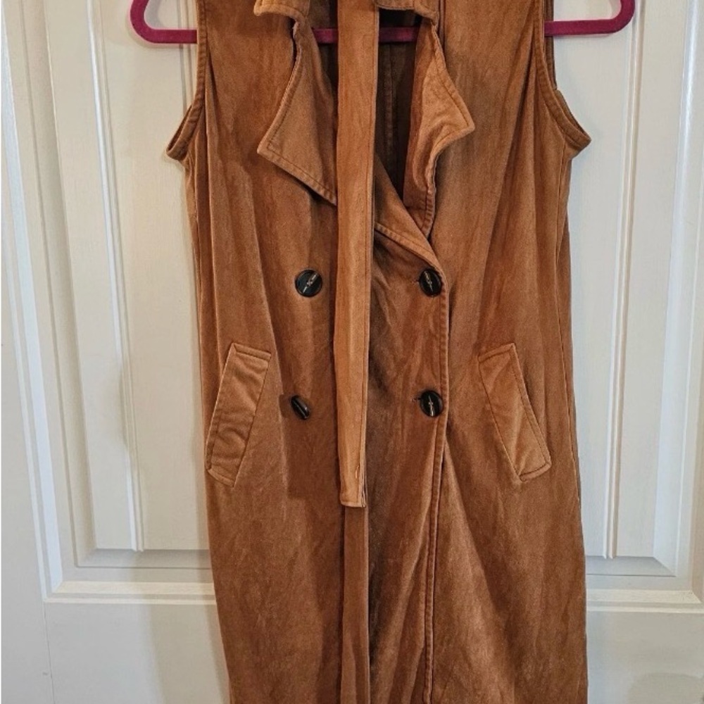 New Kendall +Kylie Faux Suede Dress XS Cognac Knee Length Sleeveless Fall